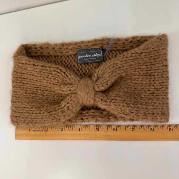 Wooden Ships Brown Headband Chunky Knitted Twist Winter Ear Warmer Knot Hair 9x5 - Picture 7 of 7